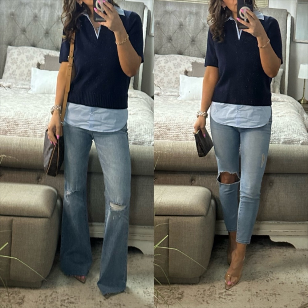 New🌟 Classic Prep Layered Sweater Top